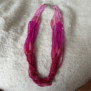Pink ombré multi layer bead necklace
